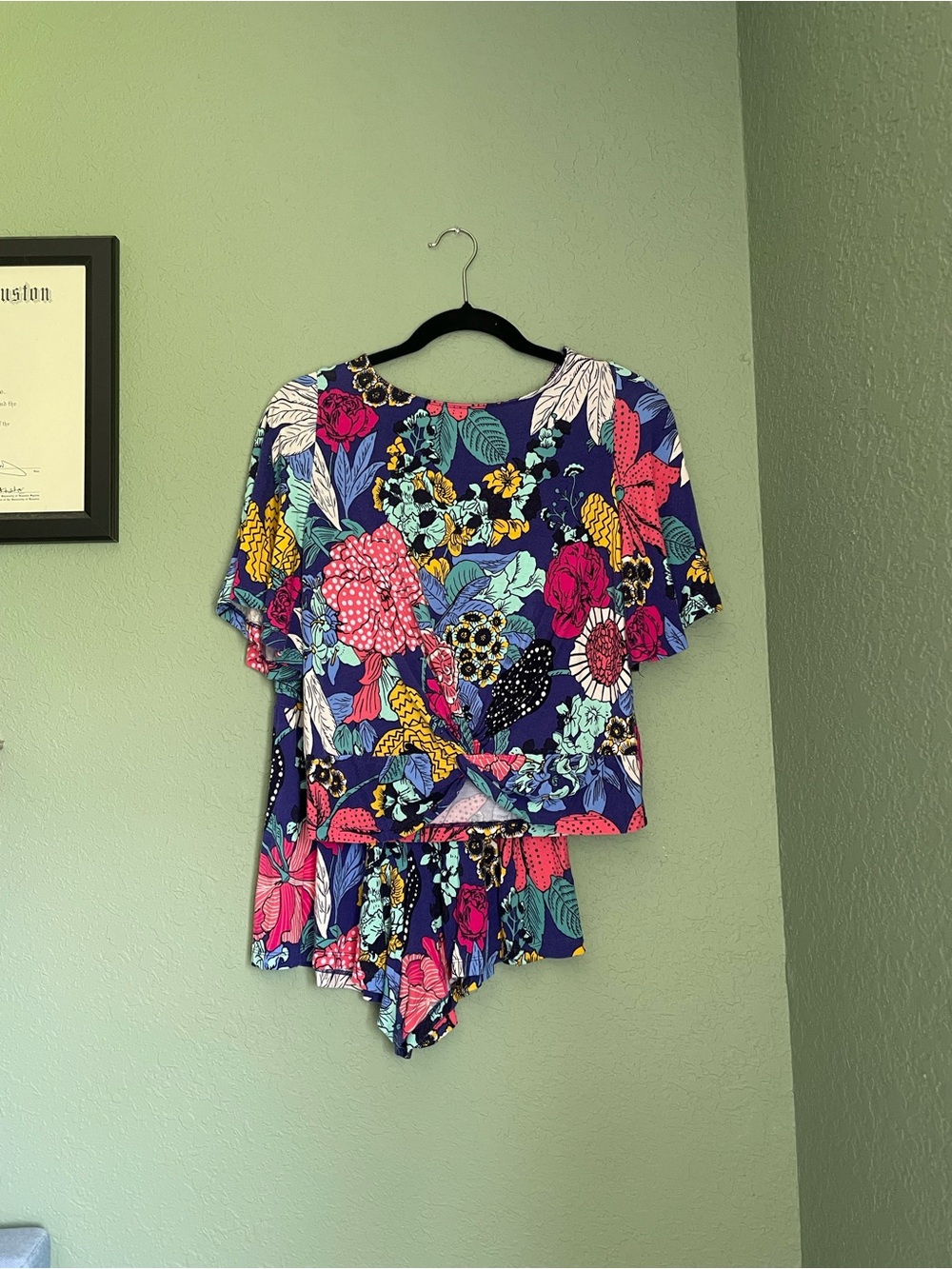Anthropologie Colorful Tropical Floral Piece PJ Set Size XS